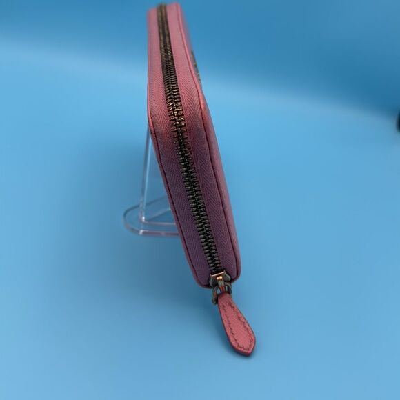 PRADA- light pink Long wallet Zip Around saffiano leather - Picture 4 of 8